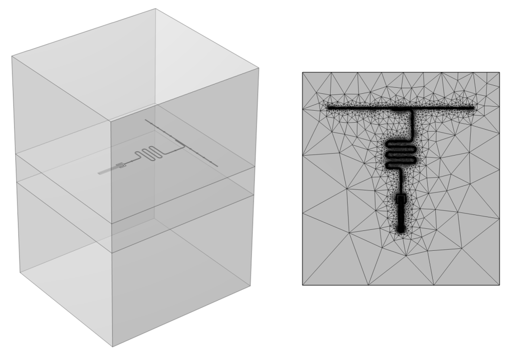 Transmon qubit example simulation model and mesh