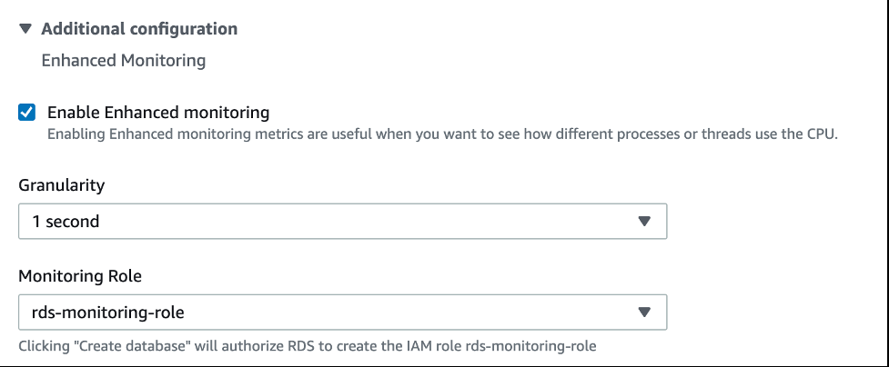 Enhanced Monitoring Settings