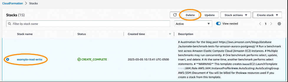 CloudFormation Rollback And Deletion Selection