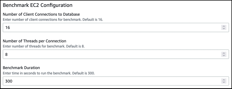 Benchmark EC2 Configuration Fields