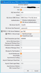 Screenshot of Setting Driver Script options