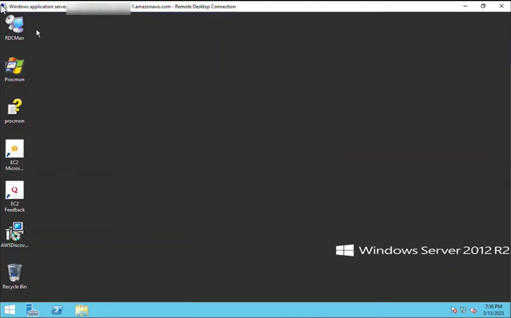 Windows 2012 R2 in RDP session