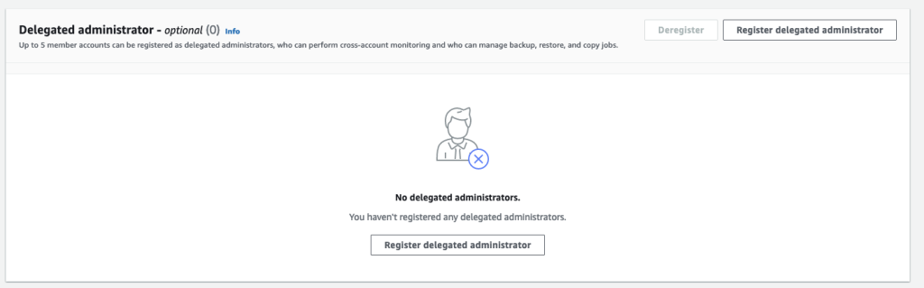 Register delegated administrator